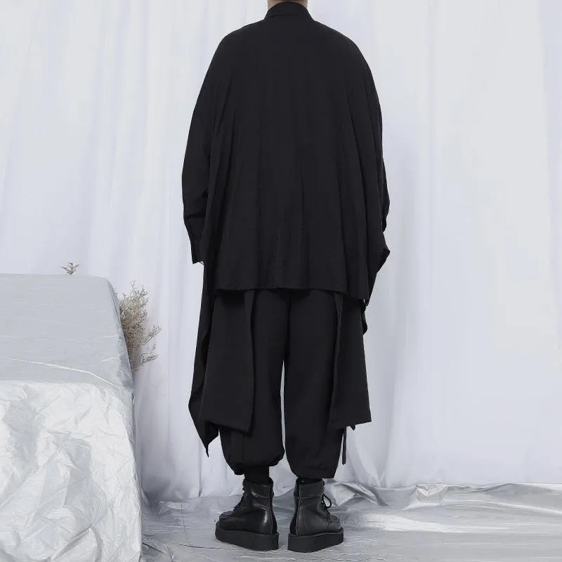 Oversize Gothic Irregular Shirt - Handsome and Loose with Long Sleeves