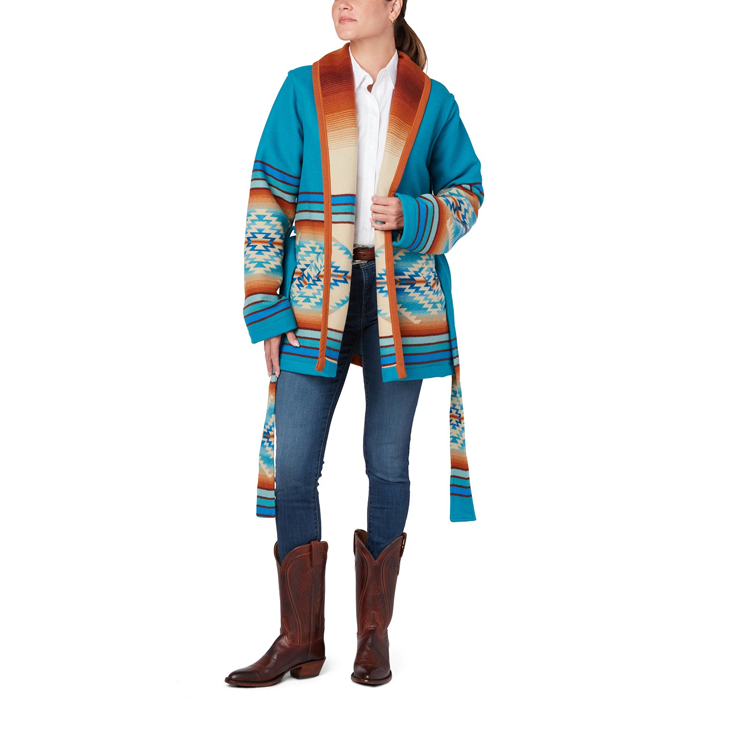 Pagosa Springs Wrap Coat :: Blue