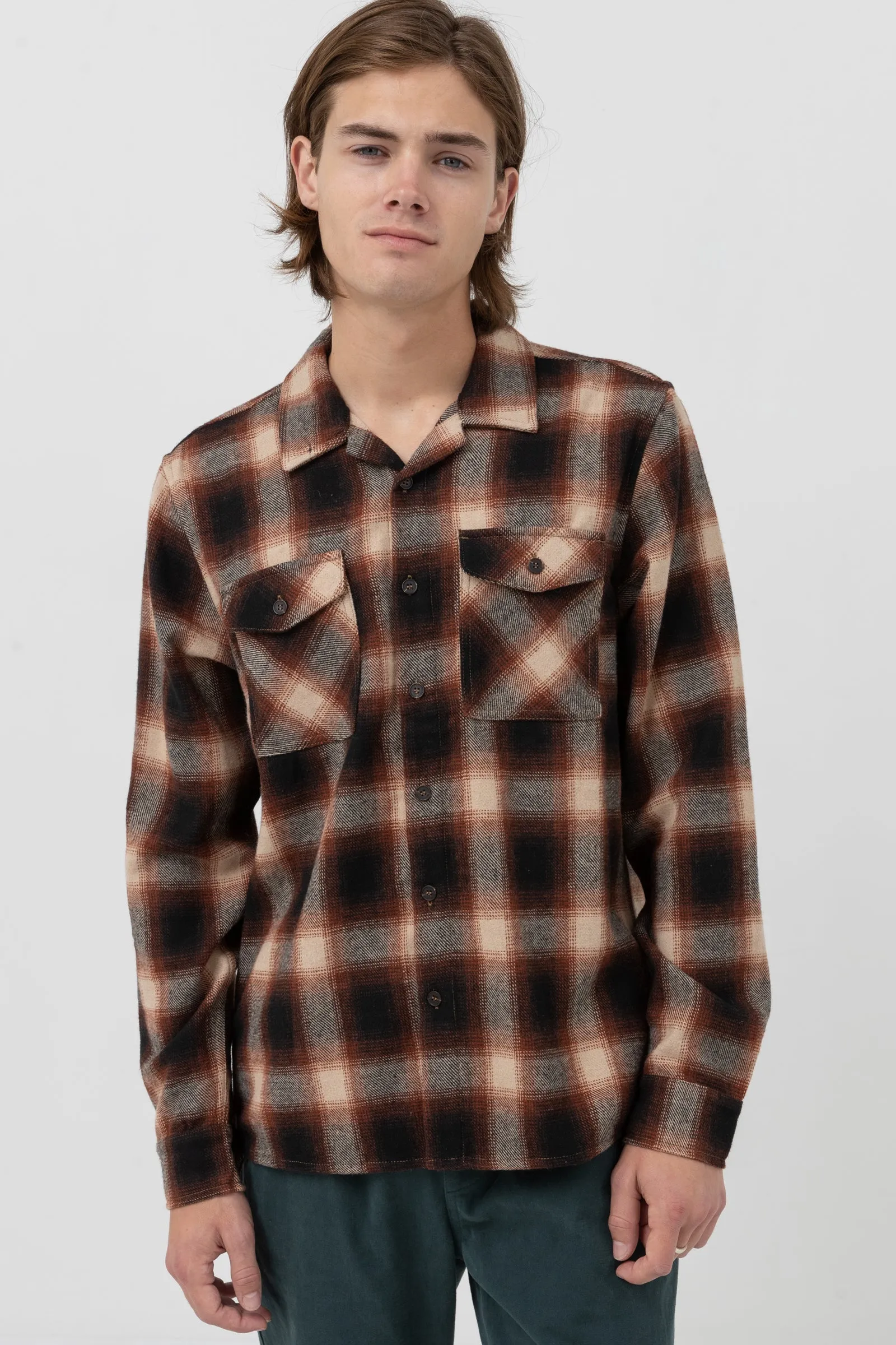 Plaid Ls Flannel Rust