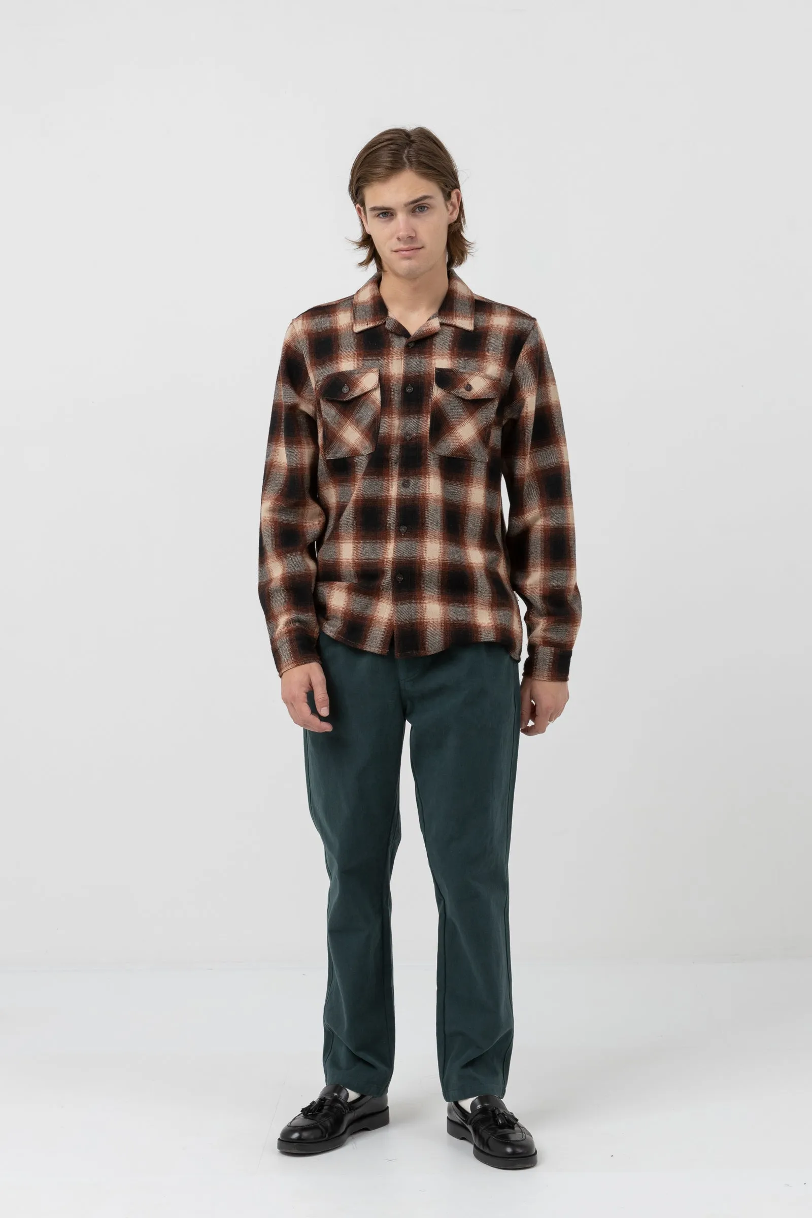 Plaid Ls Flannel Rust