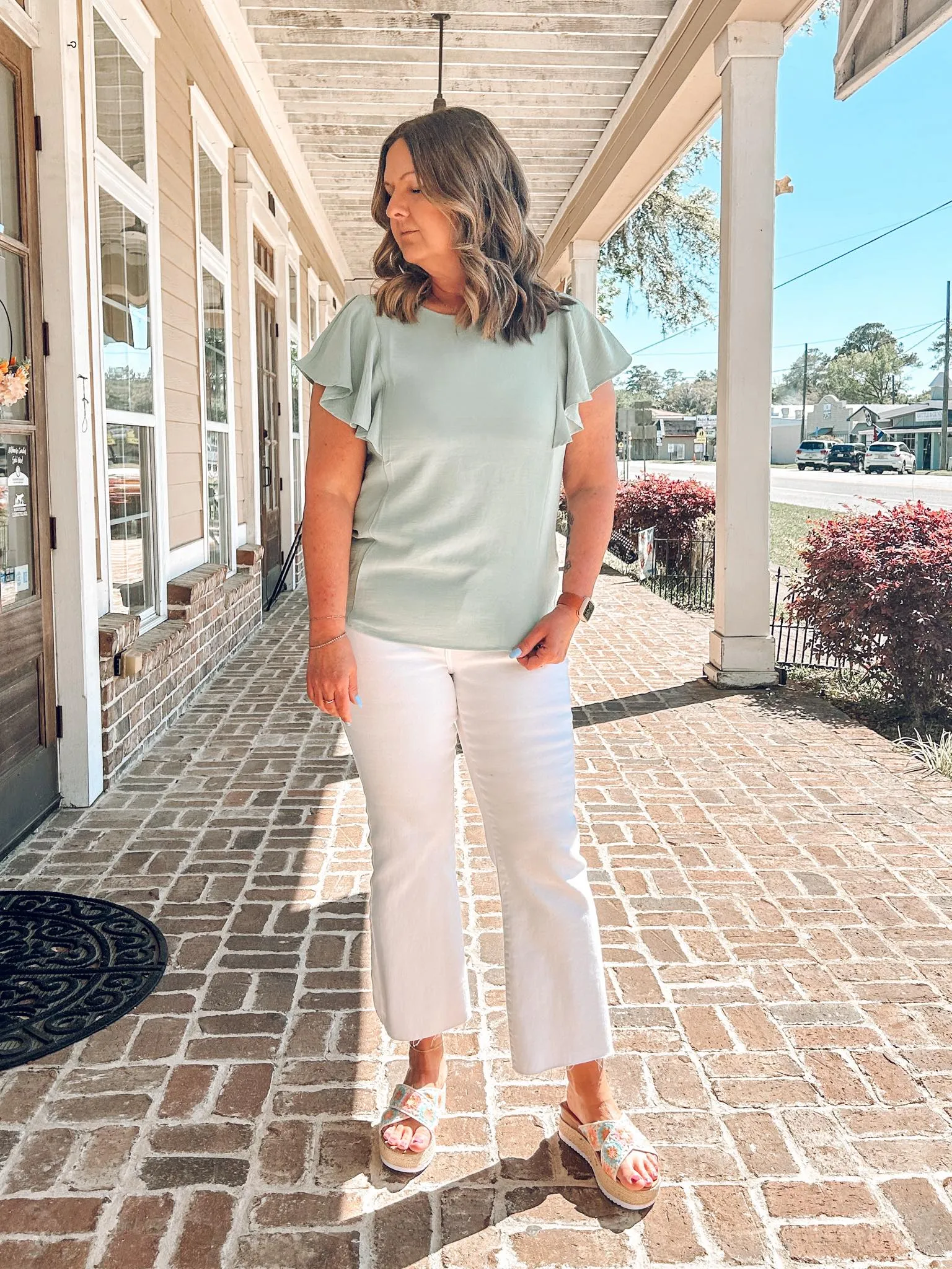 Pretty Please Ruffle Top | Mint