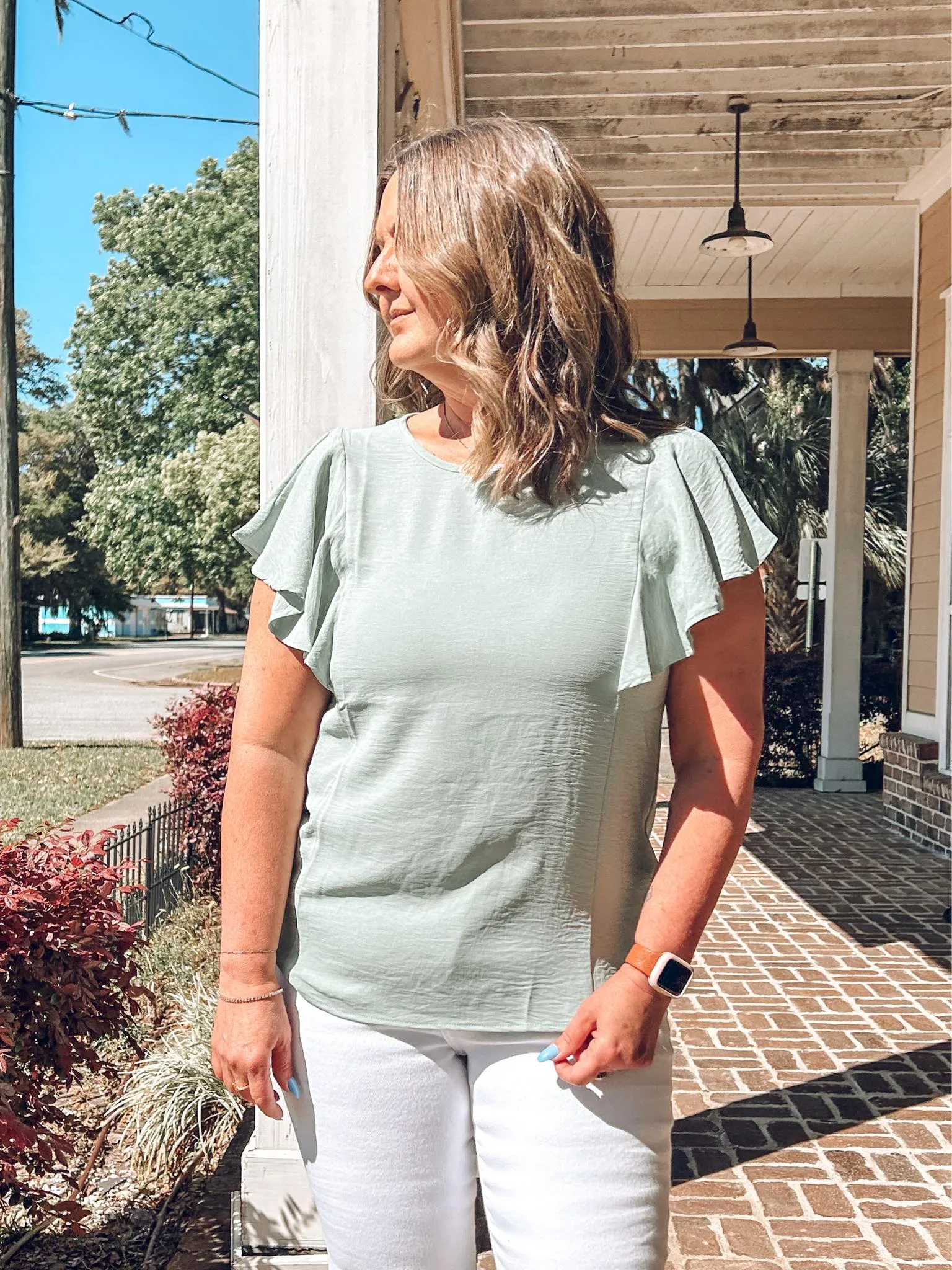 Pretty Please Ruffle Top | Mint