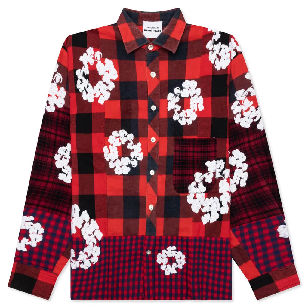 Readymade x Denim Tears Check LS Shirt - Red