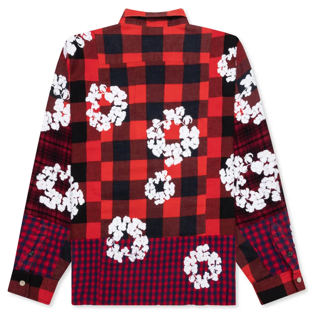 Readymade x Denim Tears Check LS Shirt - Red