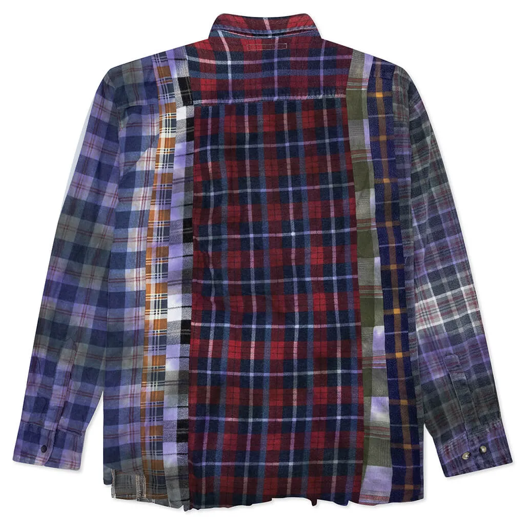 Rebuild 7 Cut Flannel Shirt  - Multi/ Tie Dye