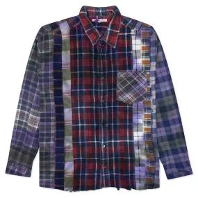 Rebuild 7 Cut Flannel Shirt  - Multi/ Tie Dye