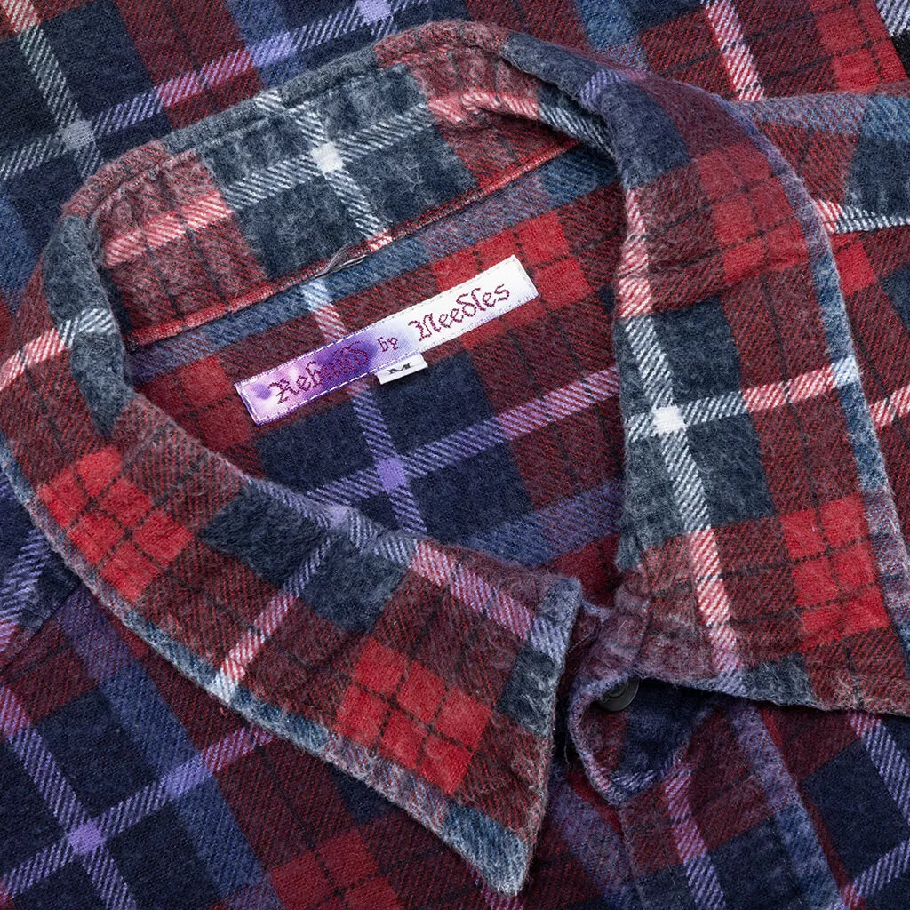 Rebuild 7 Cut Flannel Shirt  - Multi/ Tie Dye