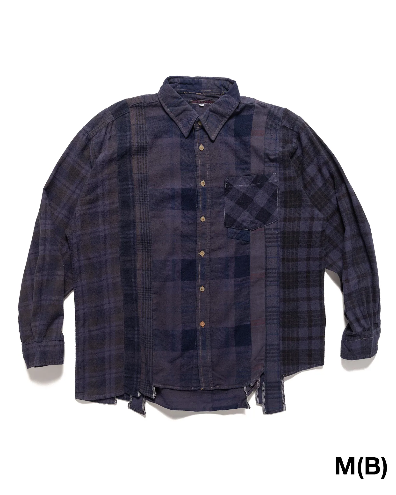 Rebuild by Needles Flannel Shirt -> 7 Cuts Shirt / Over Dye Purple