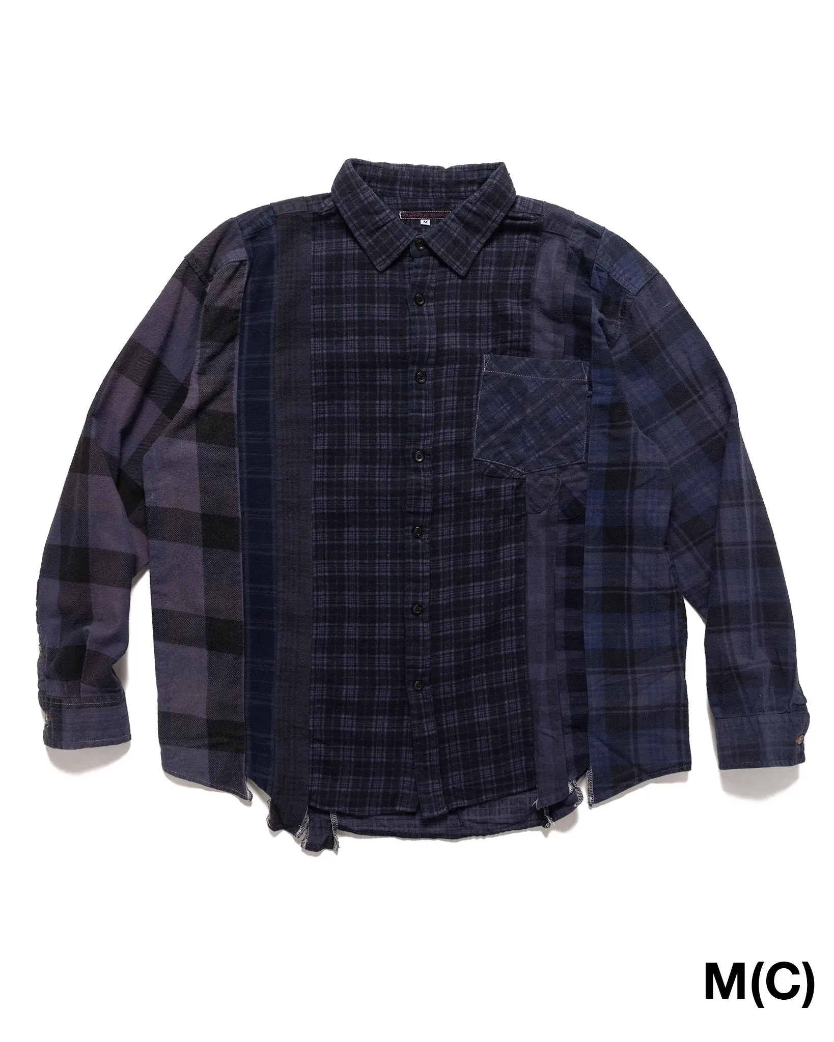 Rebuild by Needles Flannel Shirt -> 7 Cuts Shirt / Over Dye Purple