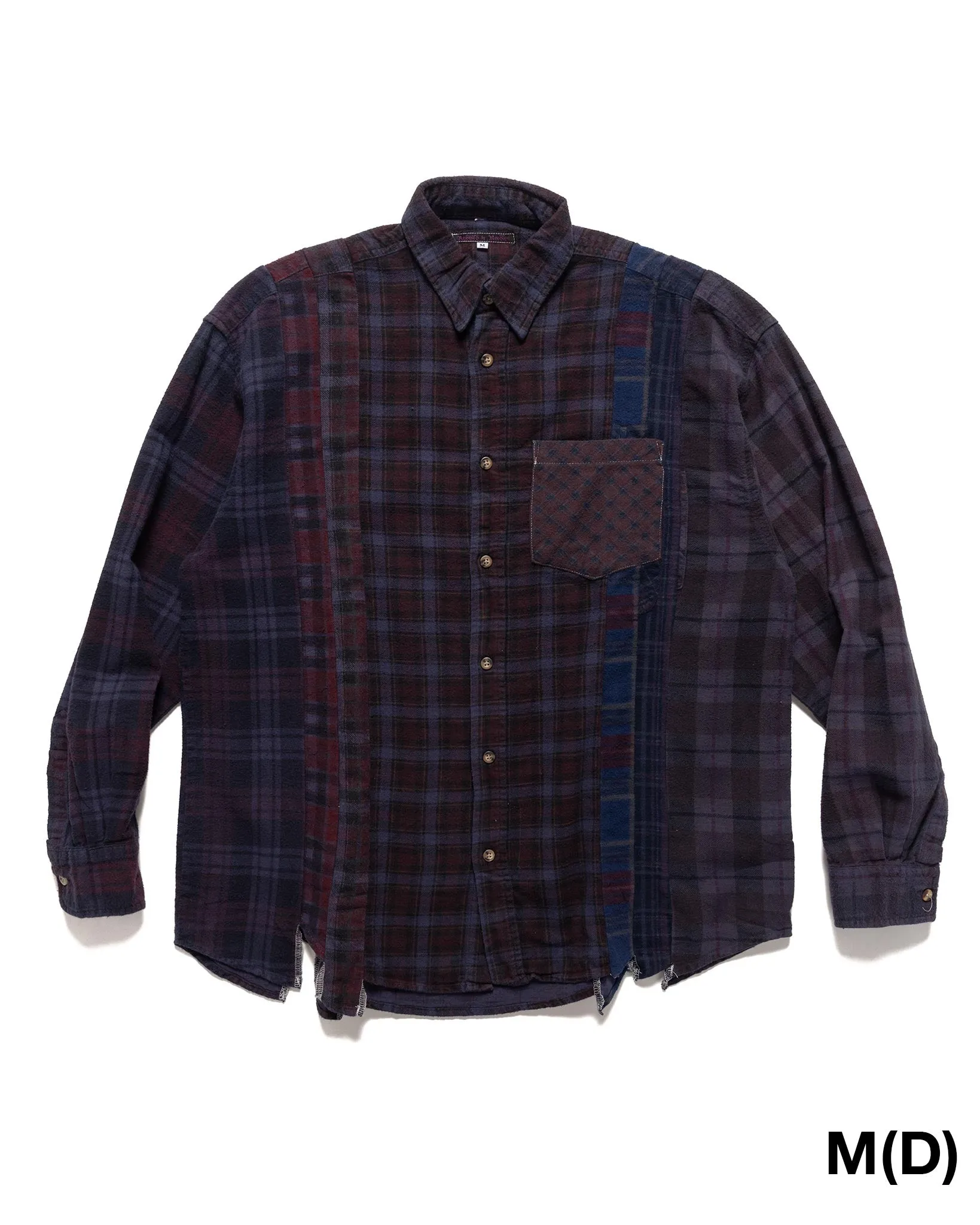 Rebuild by Needles Flannel Shirt -> 7 Cuts Shirt / Over Dye Purple