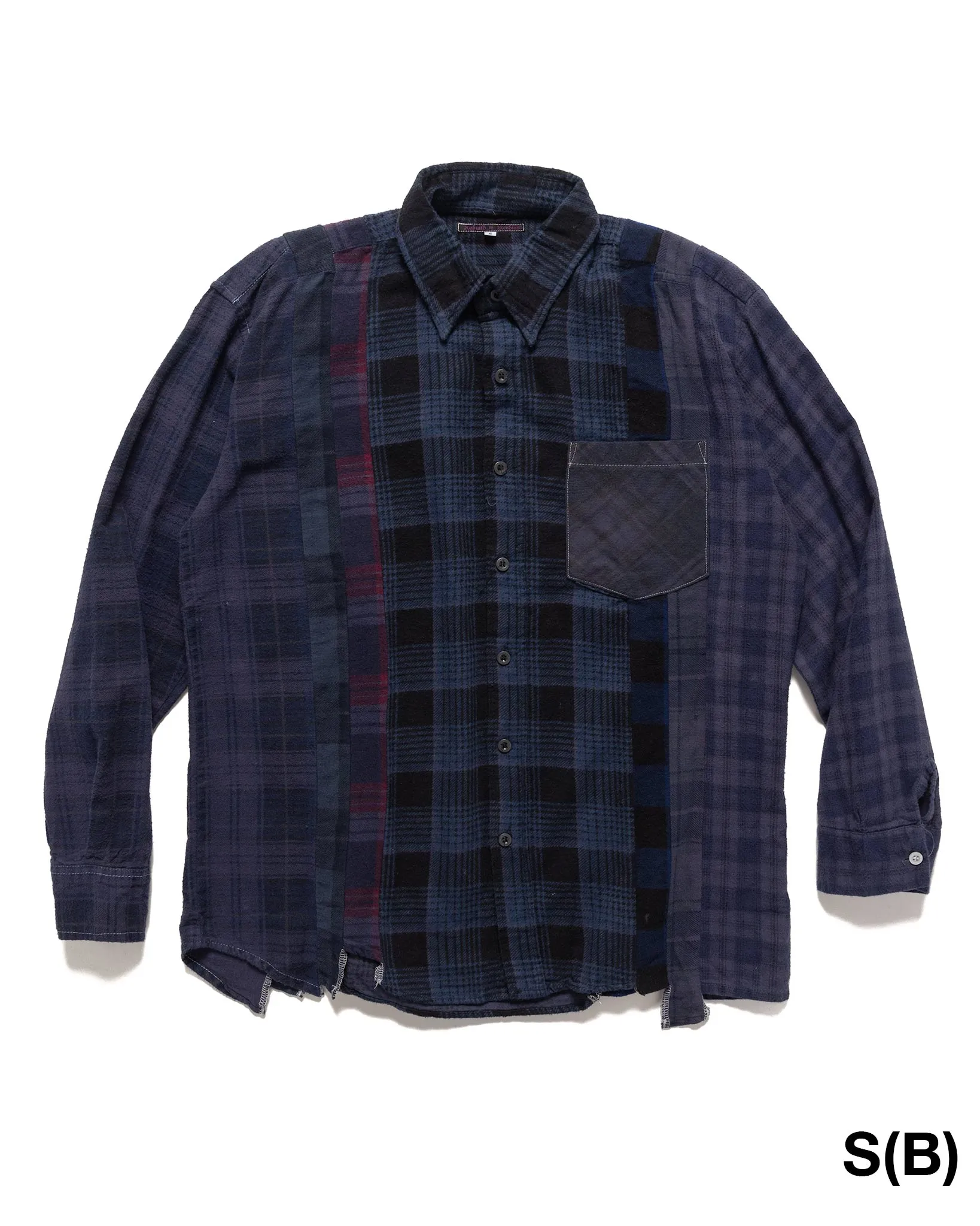 Rebuild by Needles Flannel Shirt -> 7 Cuts Shirt / Over Dye Purple