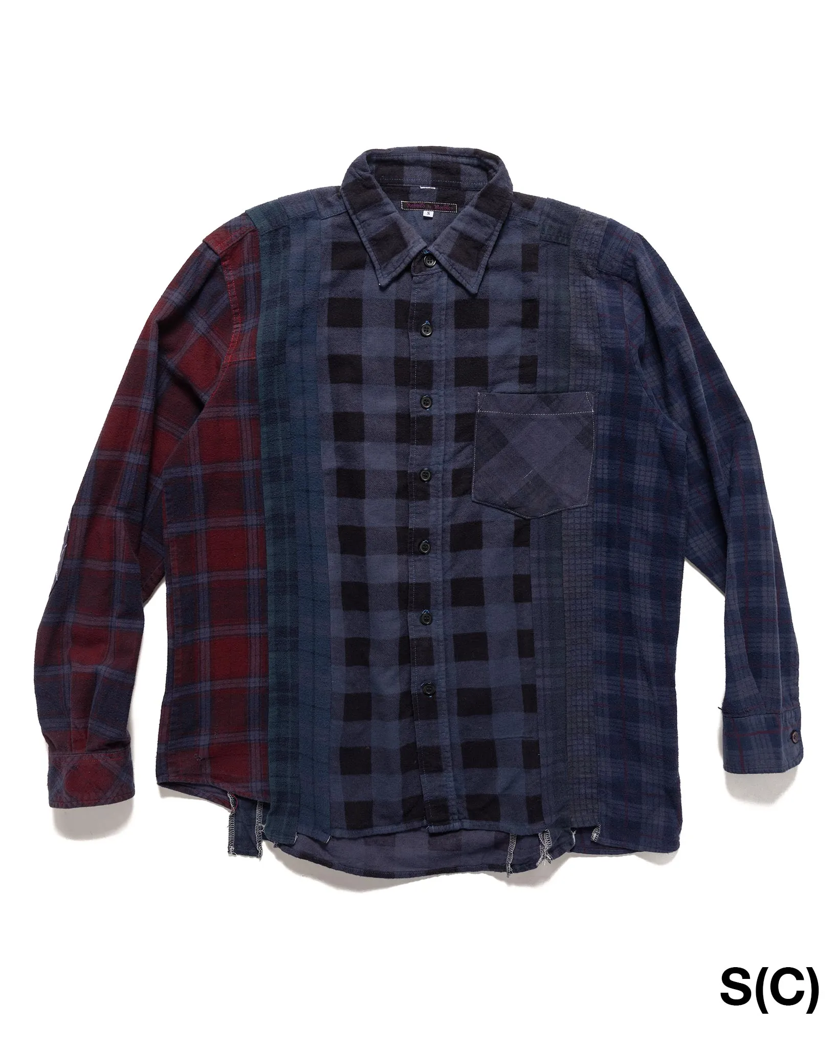 Rebuild by Needles Flannel Shirt -> 7 Cuts Shirt / Over Dye Purple