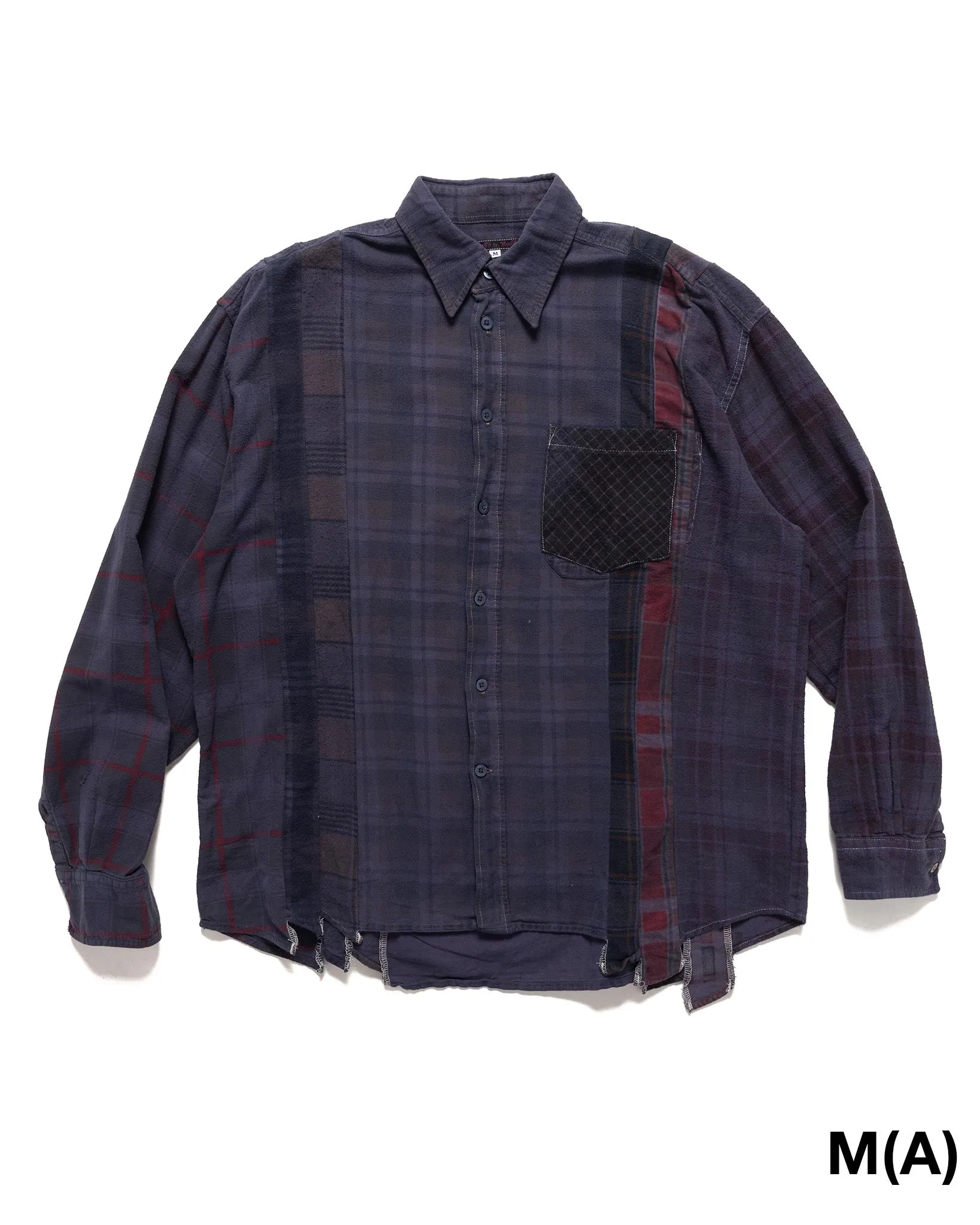 Rebuild by Needles Flannel Shirt -> 7 Cuts Shirt / Over Dye Purple