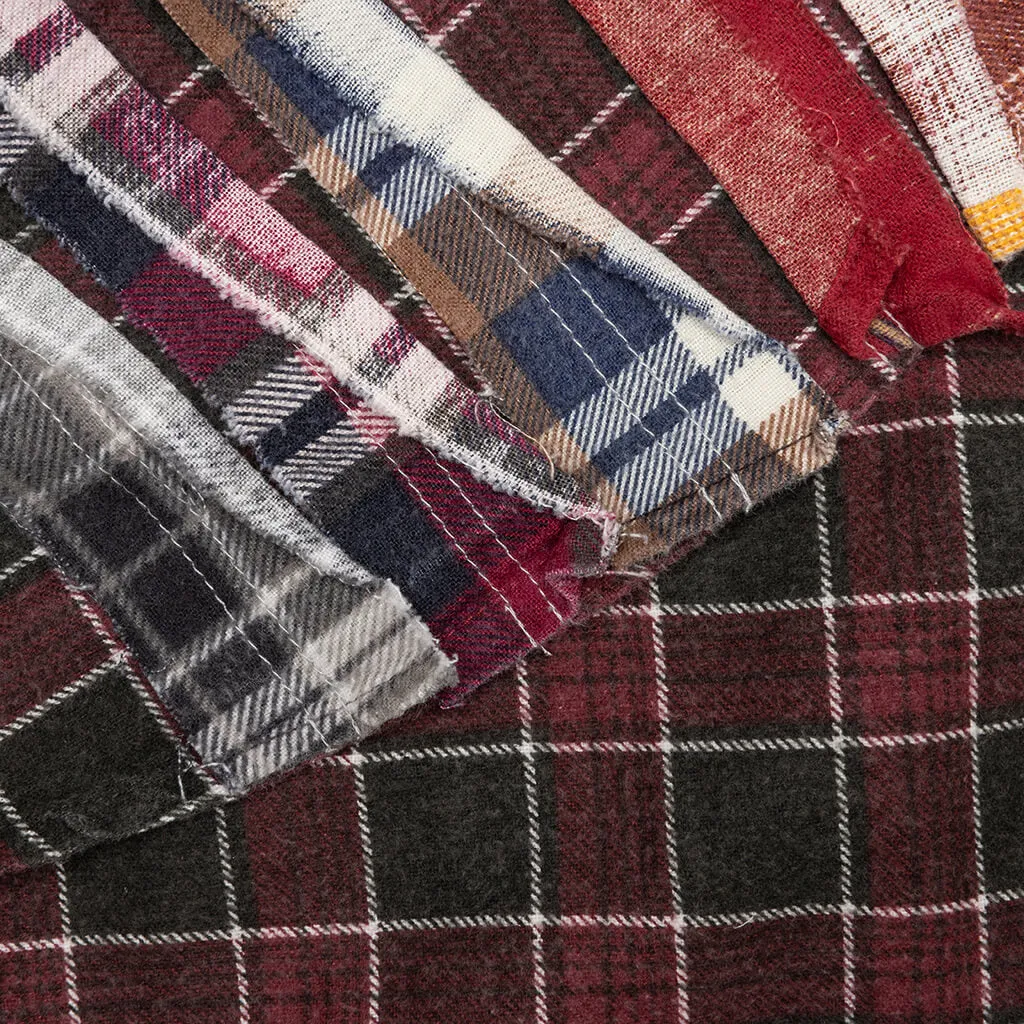 Rebuild by Rebuild Flannel Ribbon Shirt - Burgundy/Olive