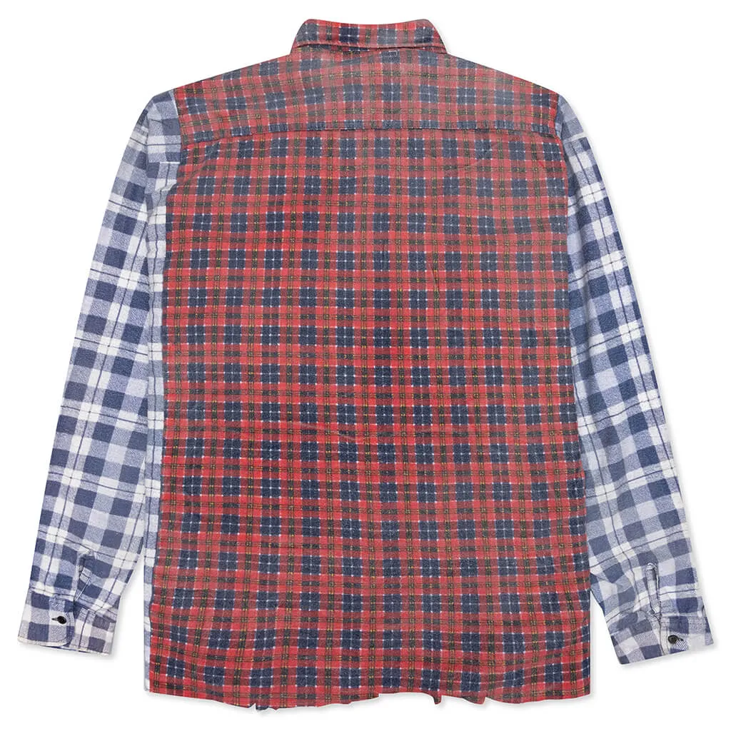 Rebuild Flannel Wide Ribbon Shirt Reflection - Red/Black