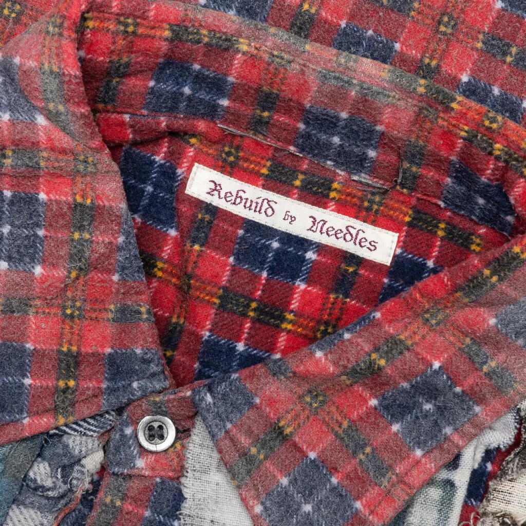 Rebuild Flannel Wide Ribbon Shirt Reflection - Red/Black