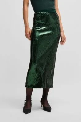 Relaxed-fit maxi skirt with sequin embellishments