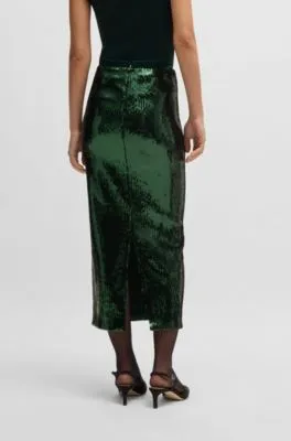 Relaxed-fit maxi skirt with sequin embellishments