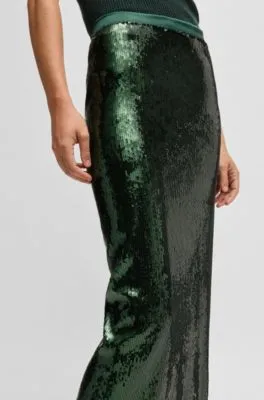 Relaxed-fit maxi skirt with sequin embellishments