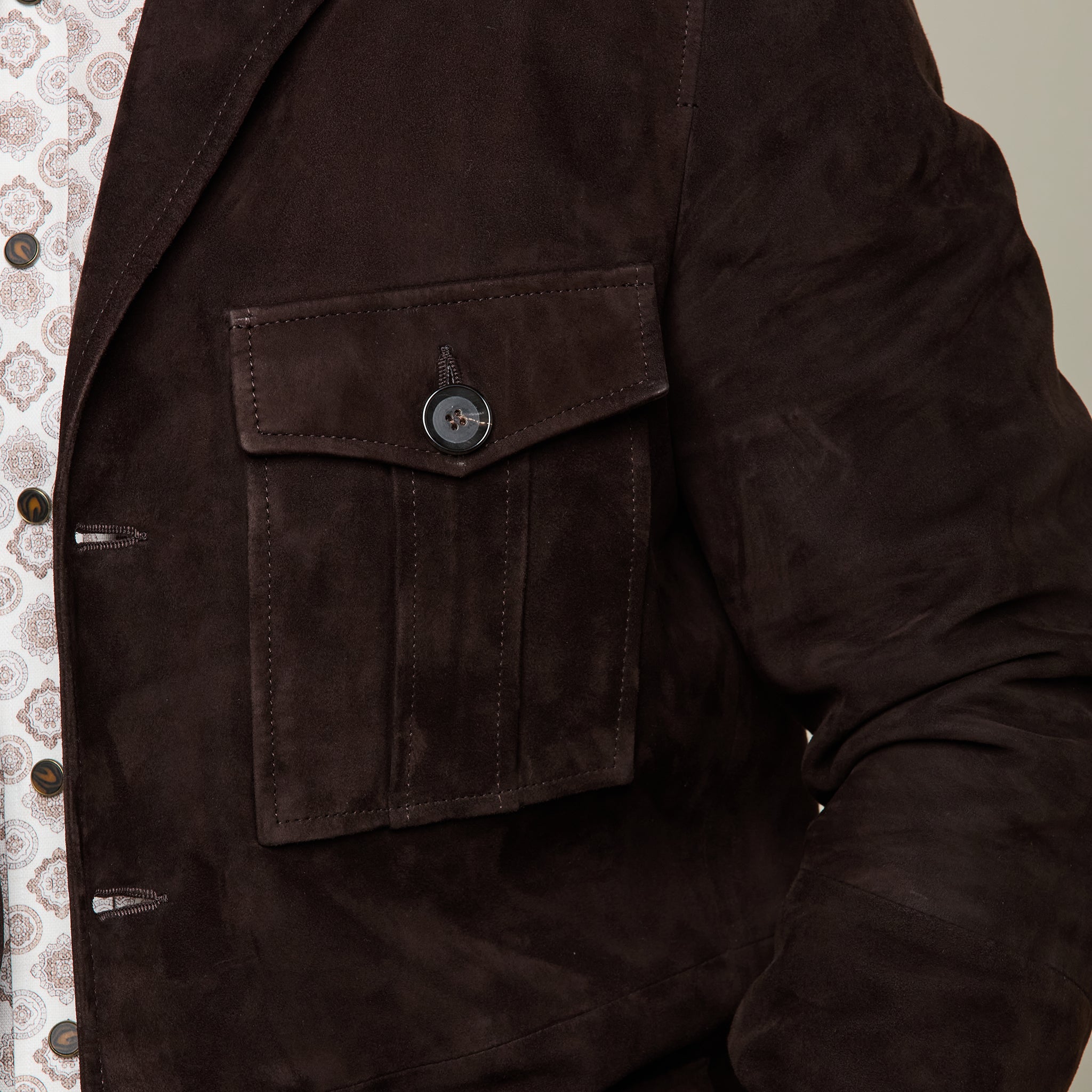 Safari Suede Jacket :: Chocolate