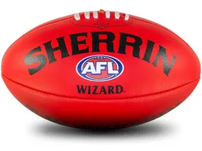 Sherrin Wizard Leather Football  RED