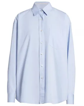 Sky Blue Chiffon Oversized Shirt