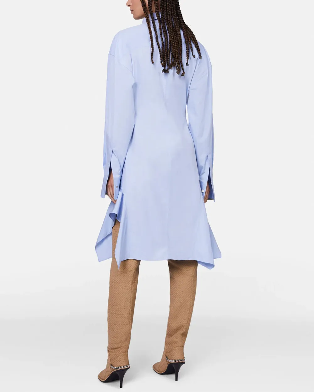 Sky Blue Long Sleeve Shirt Dress