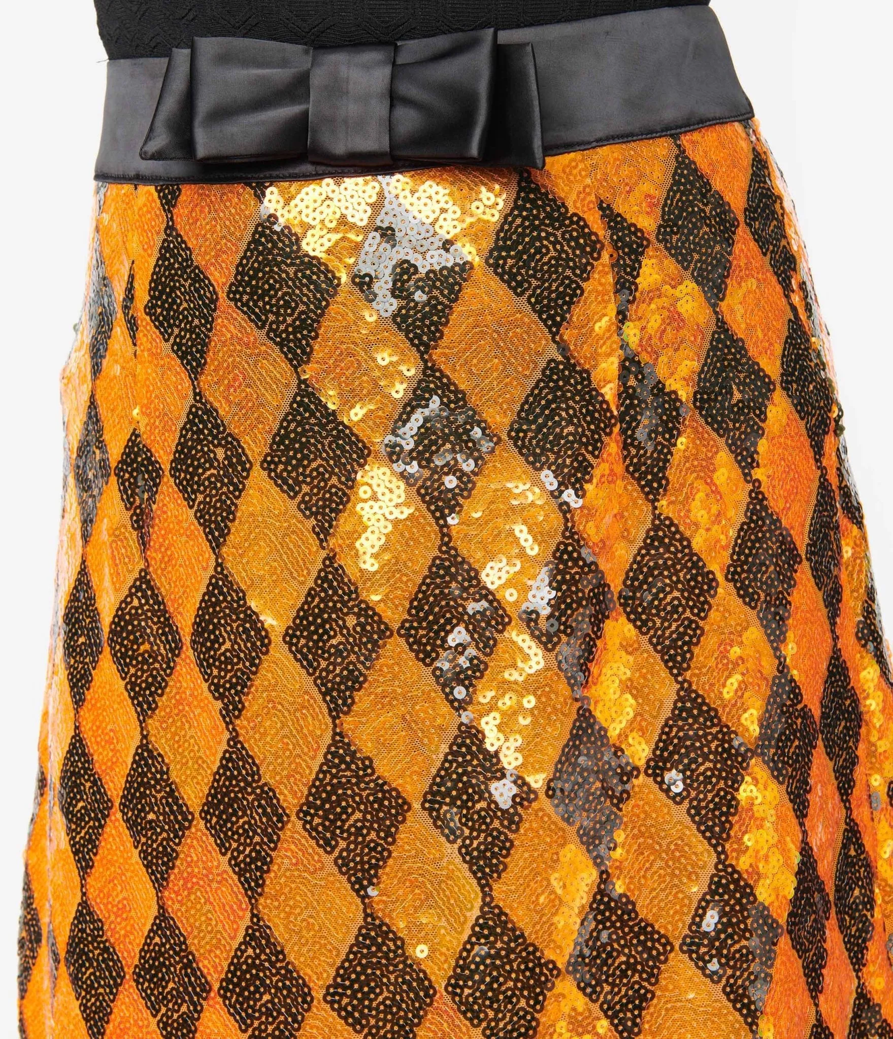 Smak Parlour Orange Sequin Mod Skirt