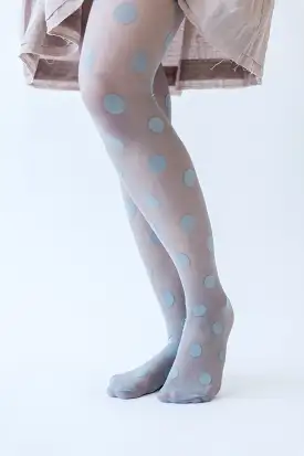 SOCKS: The Dot Storm Sheer Tights in Steel Gray