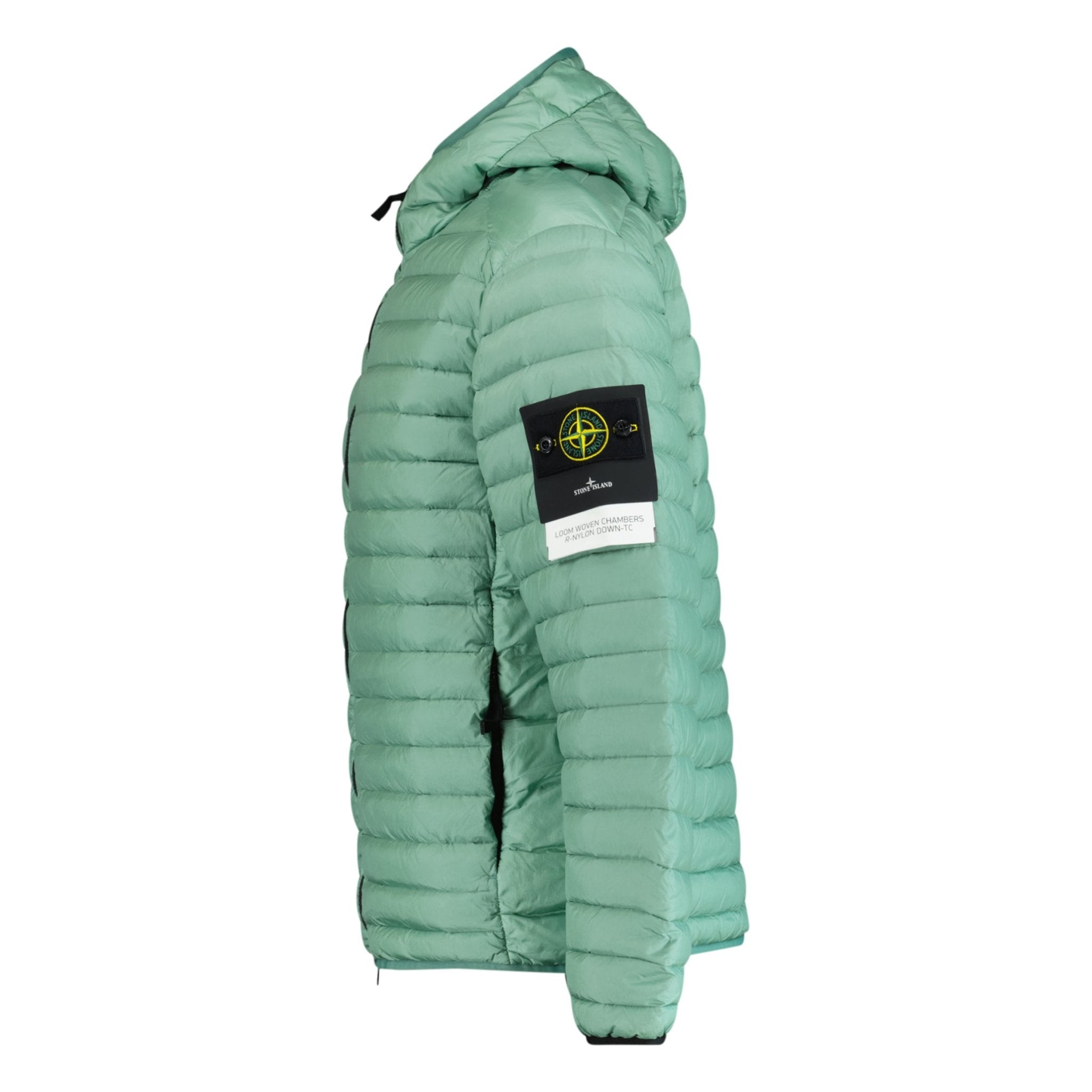 STONE ISLAND LOOM WOVEN HOODED JACKET GREEN