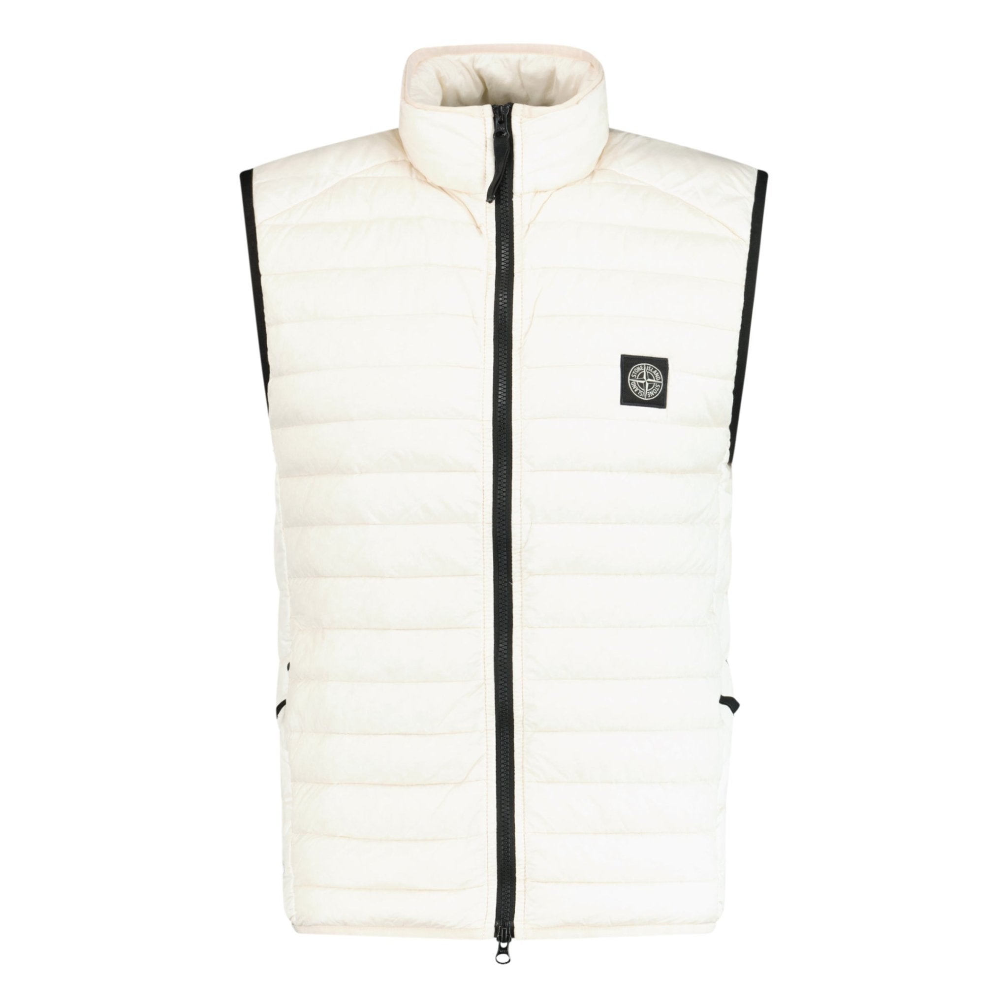 STONE ISLAND QUILTED GILET LIGHT PEACH