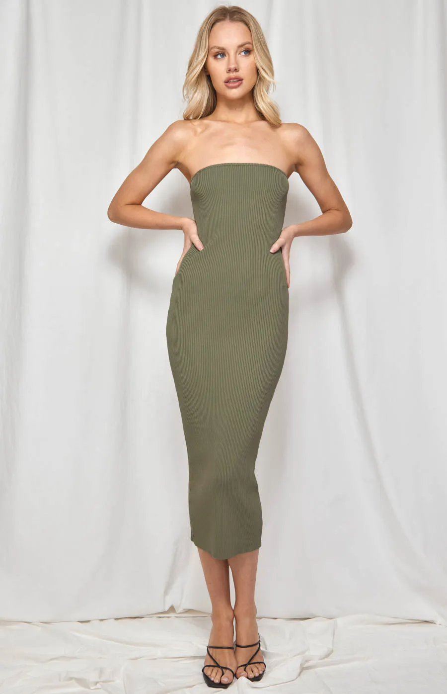 Strapless Knit Midi Dress (WKN286)