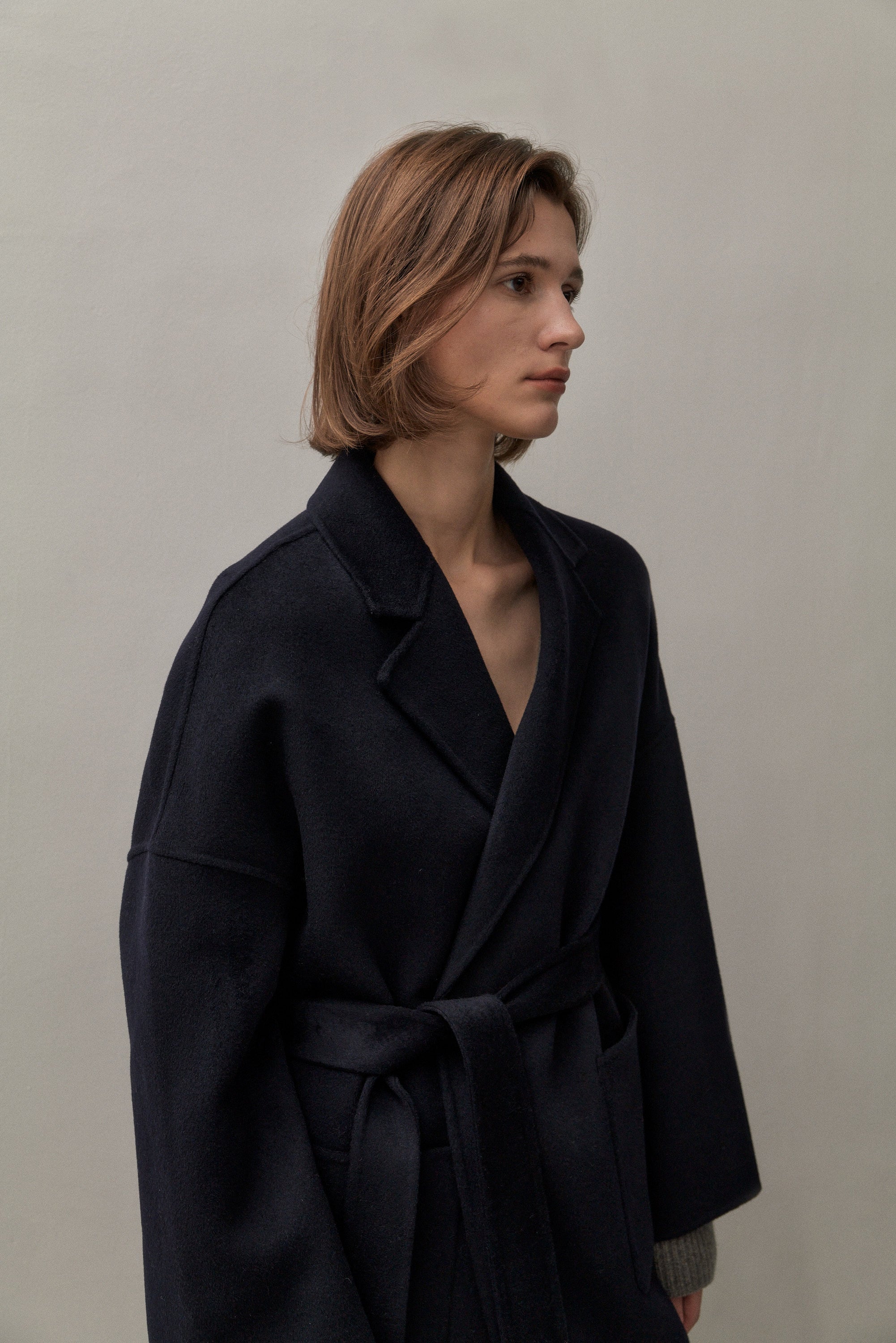 THE BOYFRIEND COAT - NAVY