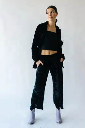 The Hannon Velvet Pants in Black