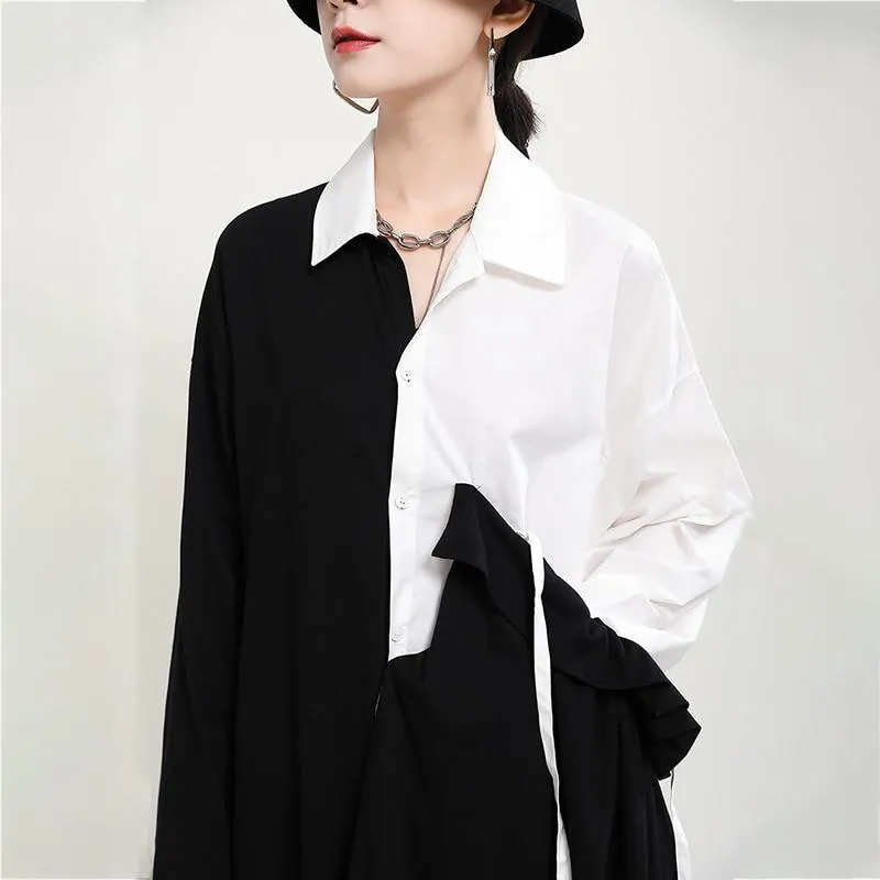 Tozen Long Sleeve Oversized Shirt Dress