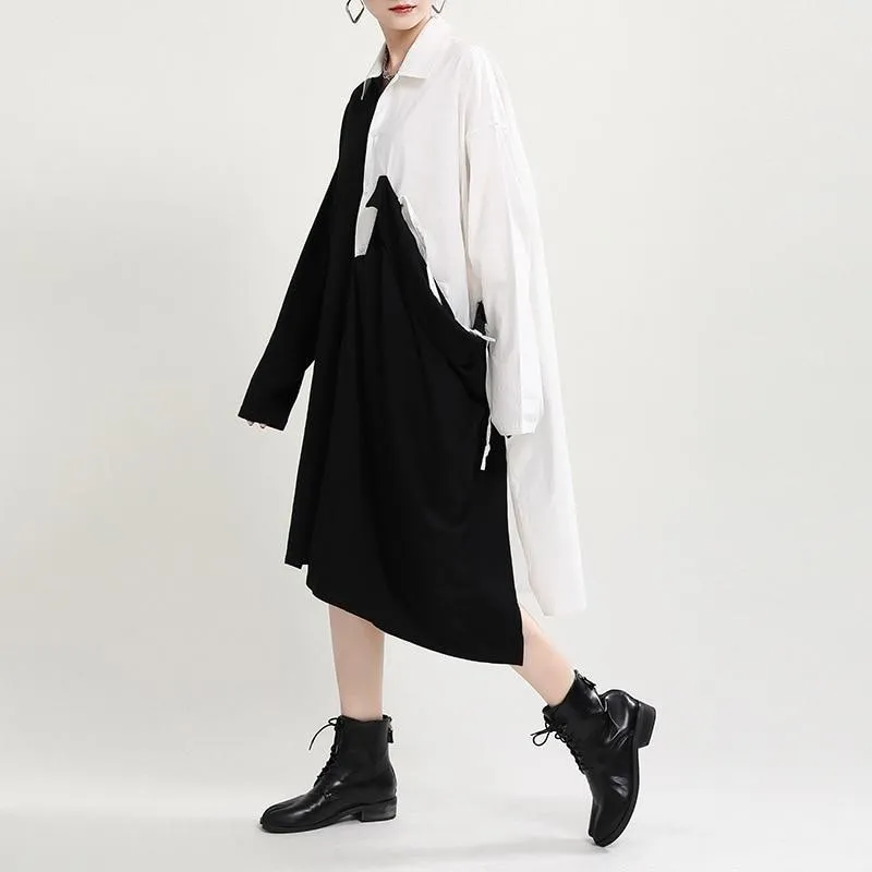 Tozen Long Sleeve Oversized Shirt Dress