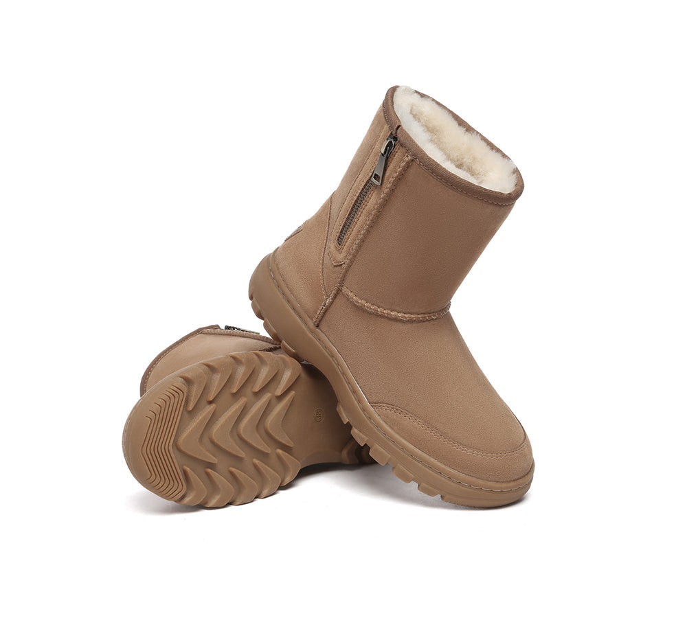 UGG AUSTRALIAN SHEPHERD Sheepskin Wool Zipper Short Outdoor Boots