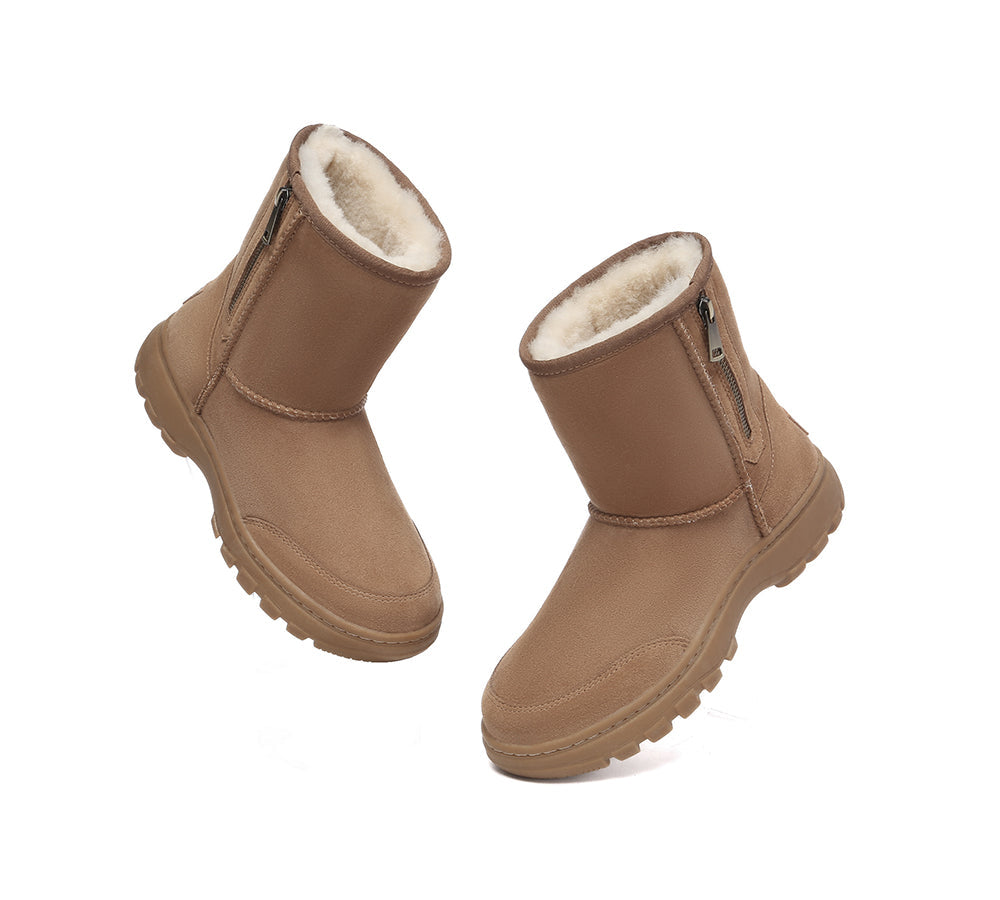 UGG AUSTRALIAN SHEPHERD Sheepskin Wool Zipper Short Outdoor Boots