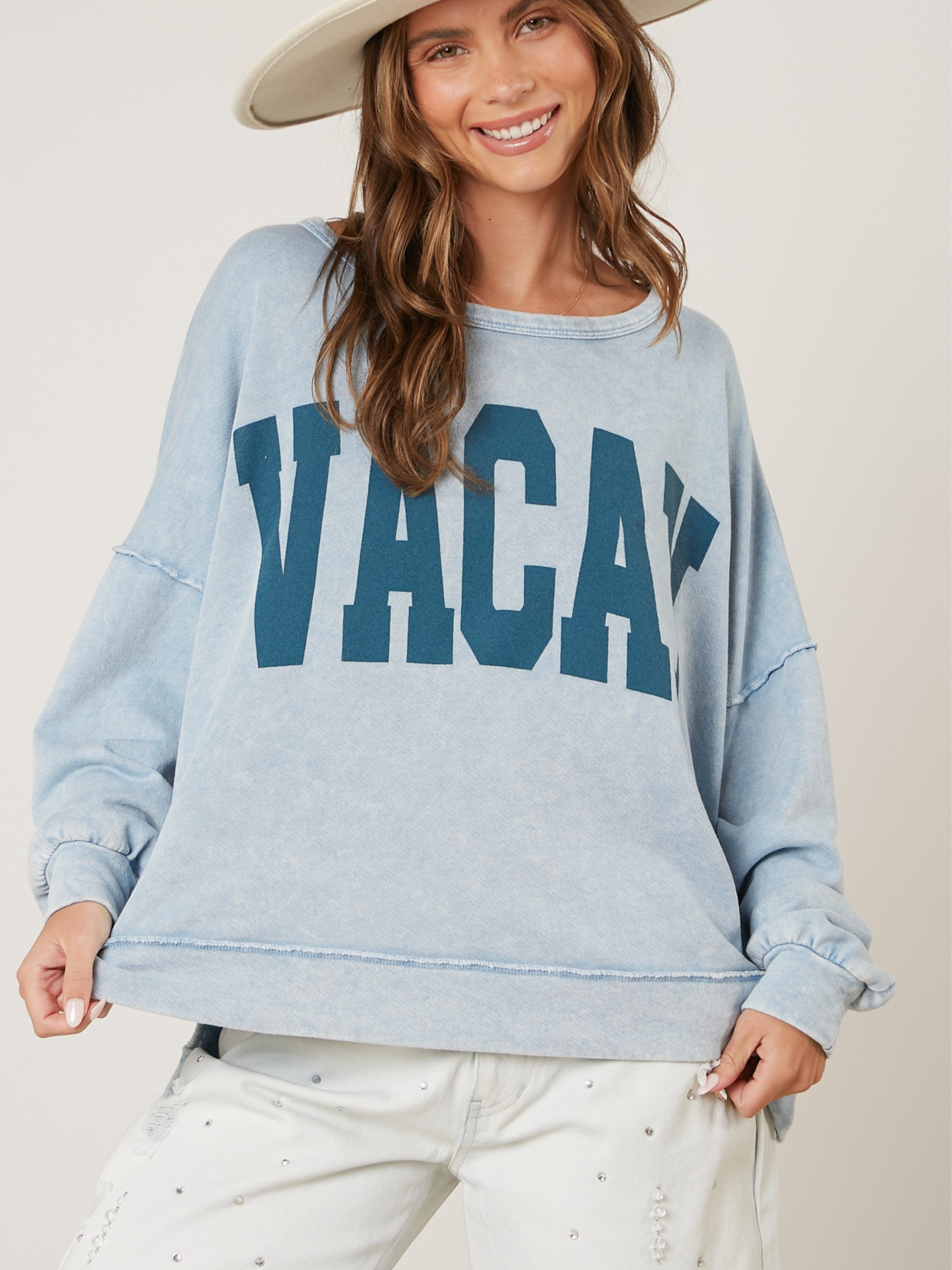 Vacay Printed Washed Top