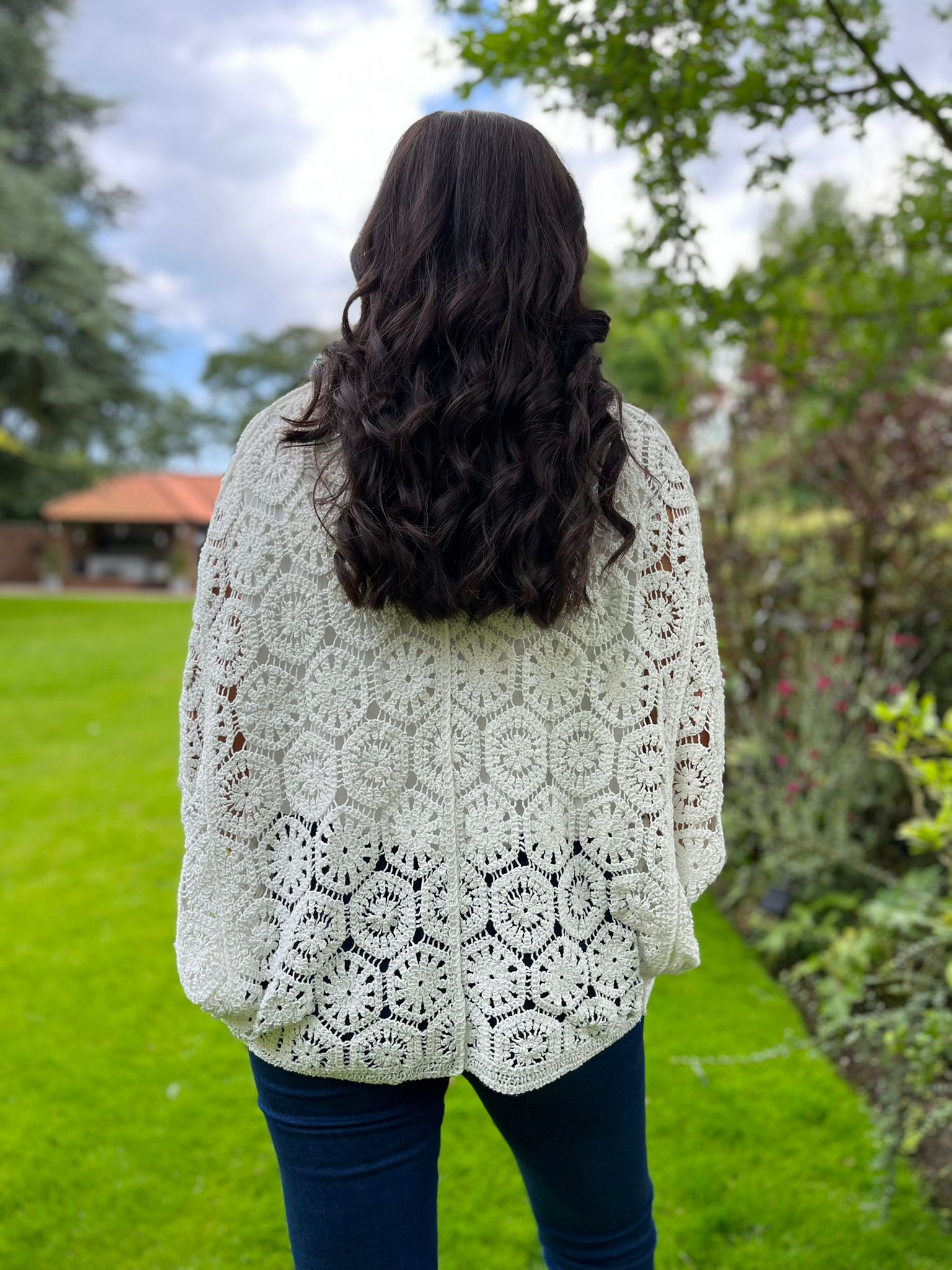 White Crochet Jacket Lucia