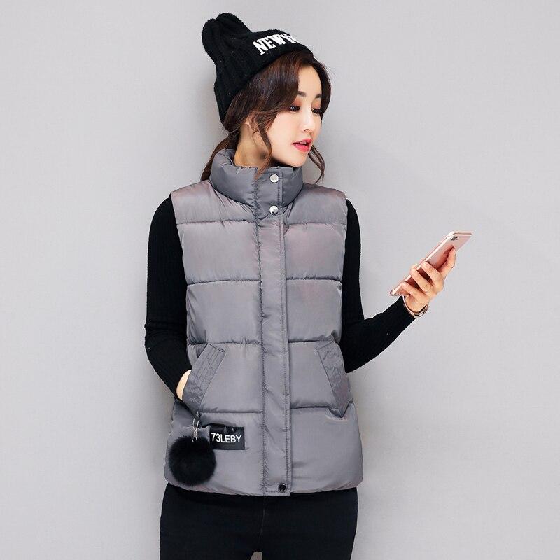 Winter Women's Lightweight Cotton Padded Slim Short Sleeveless Vests Jacket