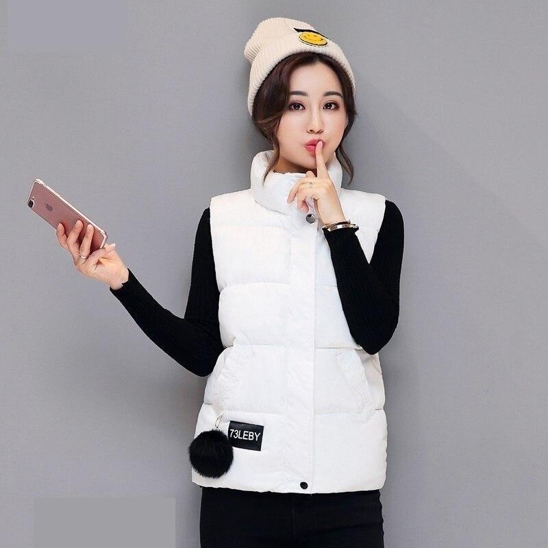 Winter Women's Lightweight Cotton Padded Slim Short Sleeveless Vests Jacket