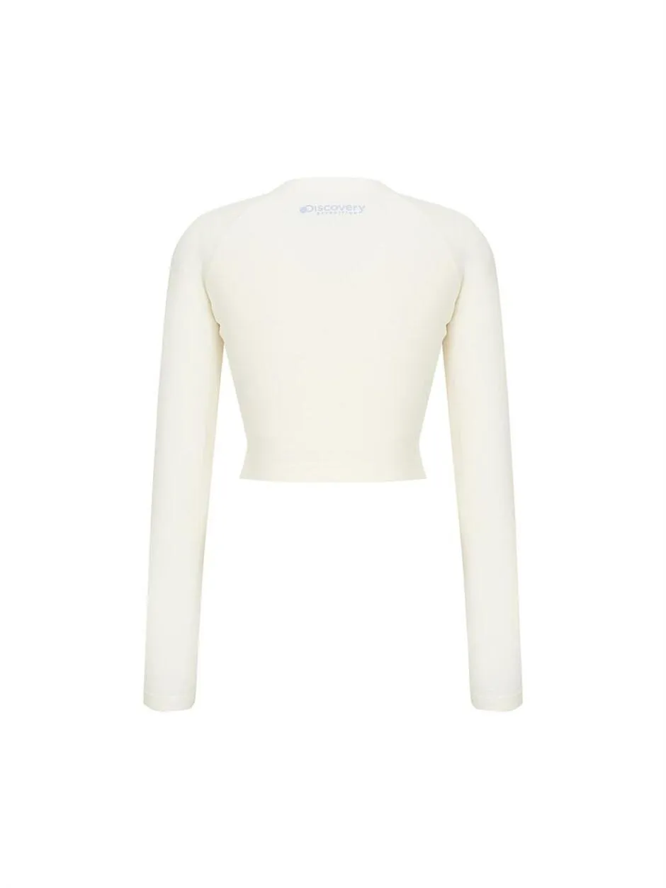 [WMS] Logo Zip-Up Crop Rashguard Cream