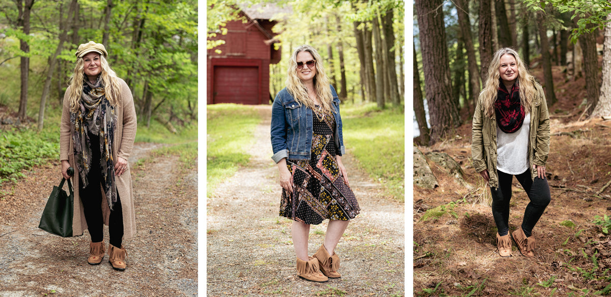 Women's Moka Suede Fringed Moccasin Boots