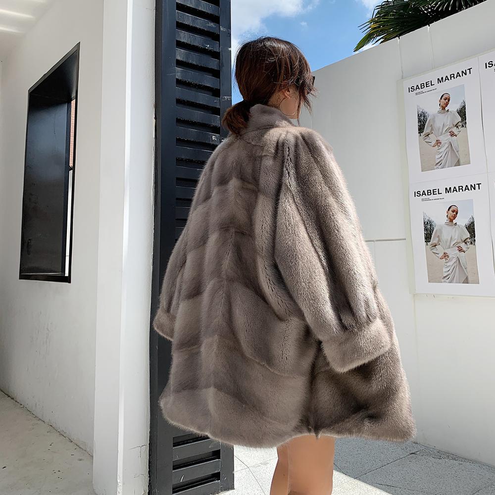 Women's Oversize Soft Import Genuine Mink Fur Winter Warm Jackets