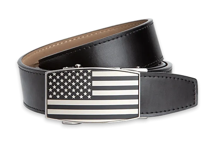 XL USA Flag Black Aston Black, 1 3/8 Strap, Dress Belt