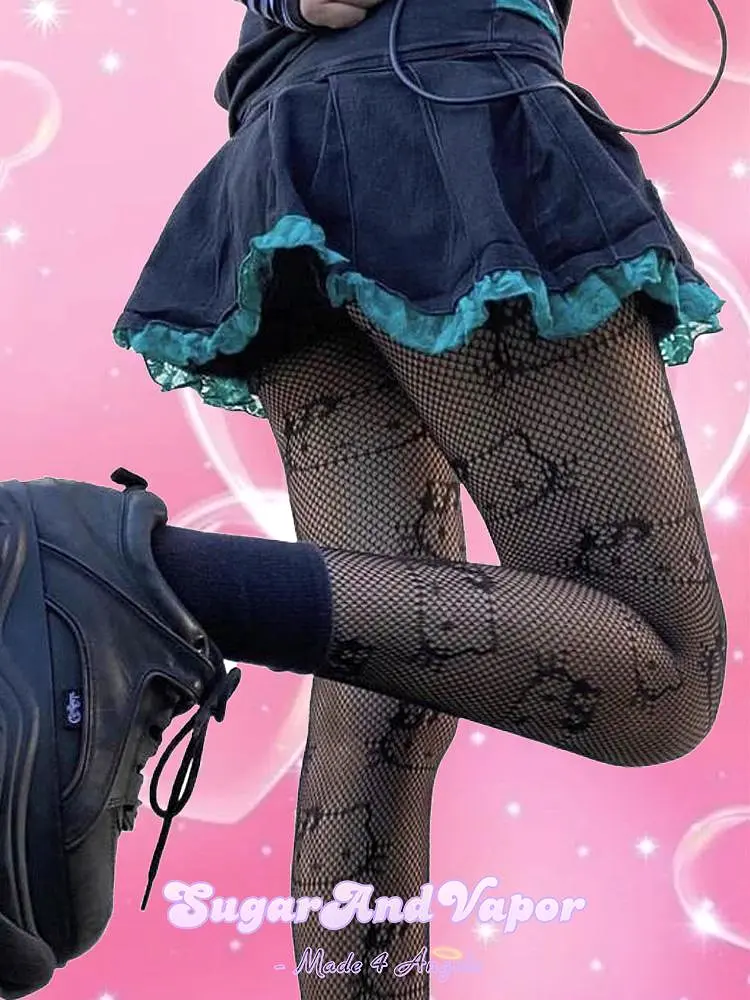 Y2K Cute Kitten Fishnet Tights