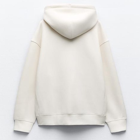 ZARA  |EMBROIDERED TEXT HOODED SWEATSHIRT